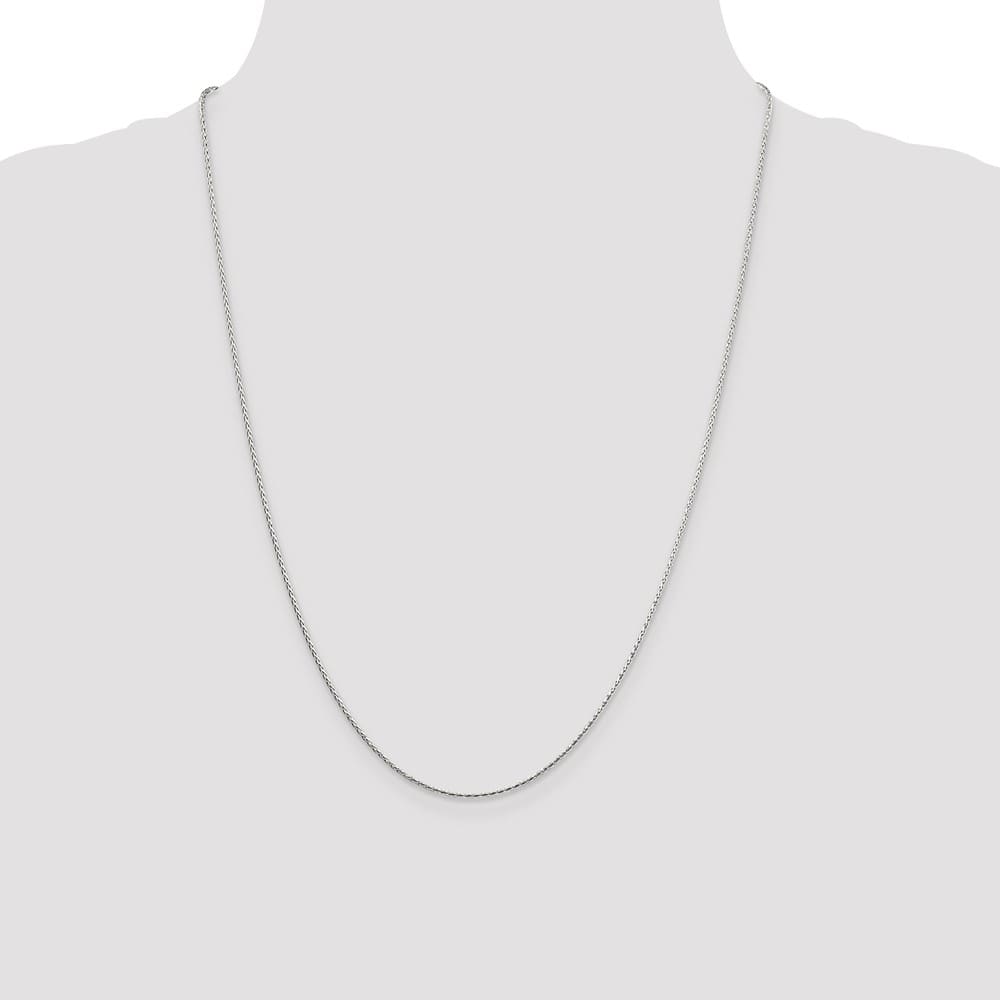 Sterling Silver 1.25mm D.C. Round Spiga Chain Size 24