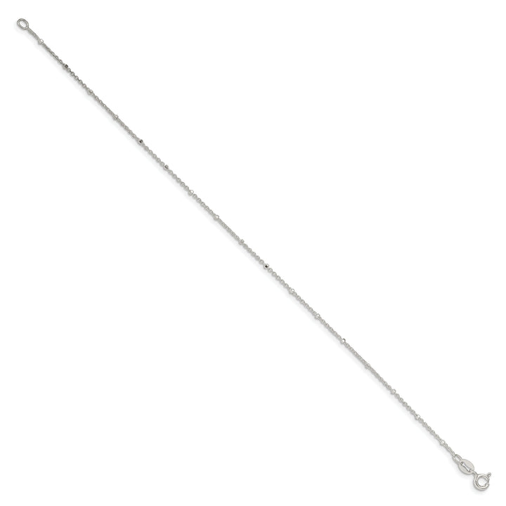 Sterling Silver 1.25mm Rolo with Beads Anklet