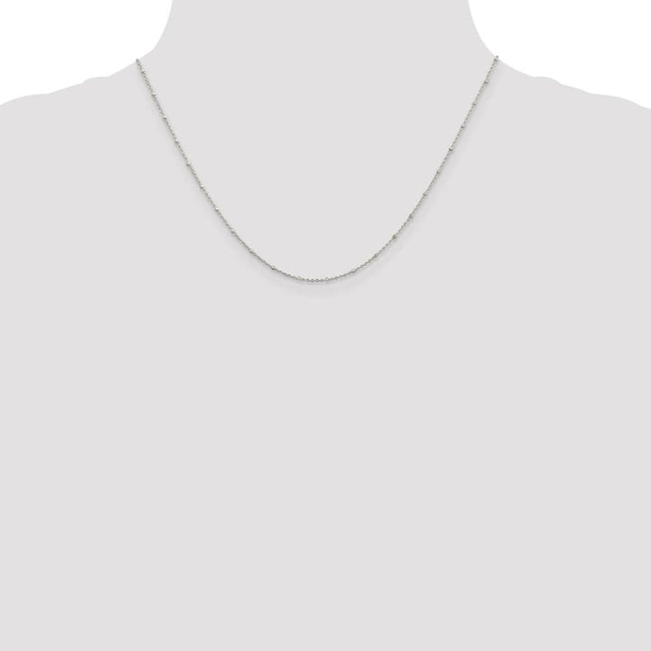 Sterling Silver 1.25mm Rolo with Beads Chain Size 18