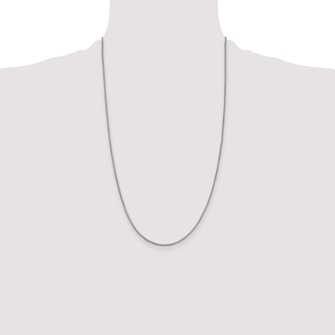 Sterling Silver 1.25mm Round Box Chain 26 Inch
