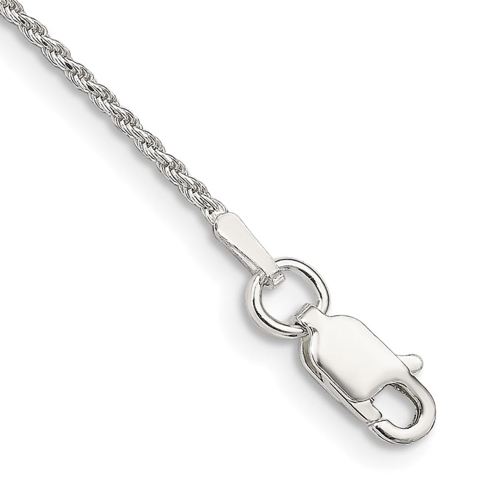 Sterling Silver 1.2mm D.C. Rope Anklet — .925 sterling silver, 9 inches long, 1.2 mm wide, lobster clasp, 1.37 g