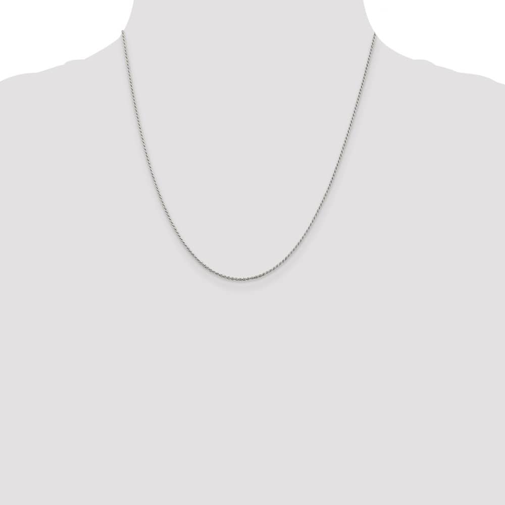 Sterling Silver 1.2mm D.C. Rope Chain Size 20