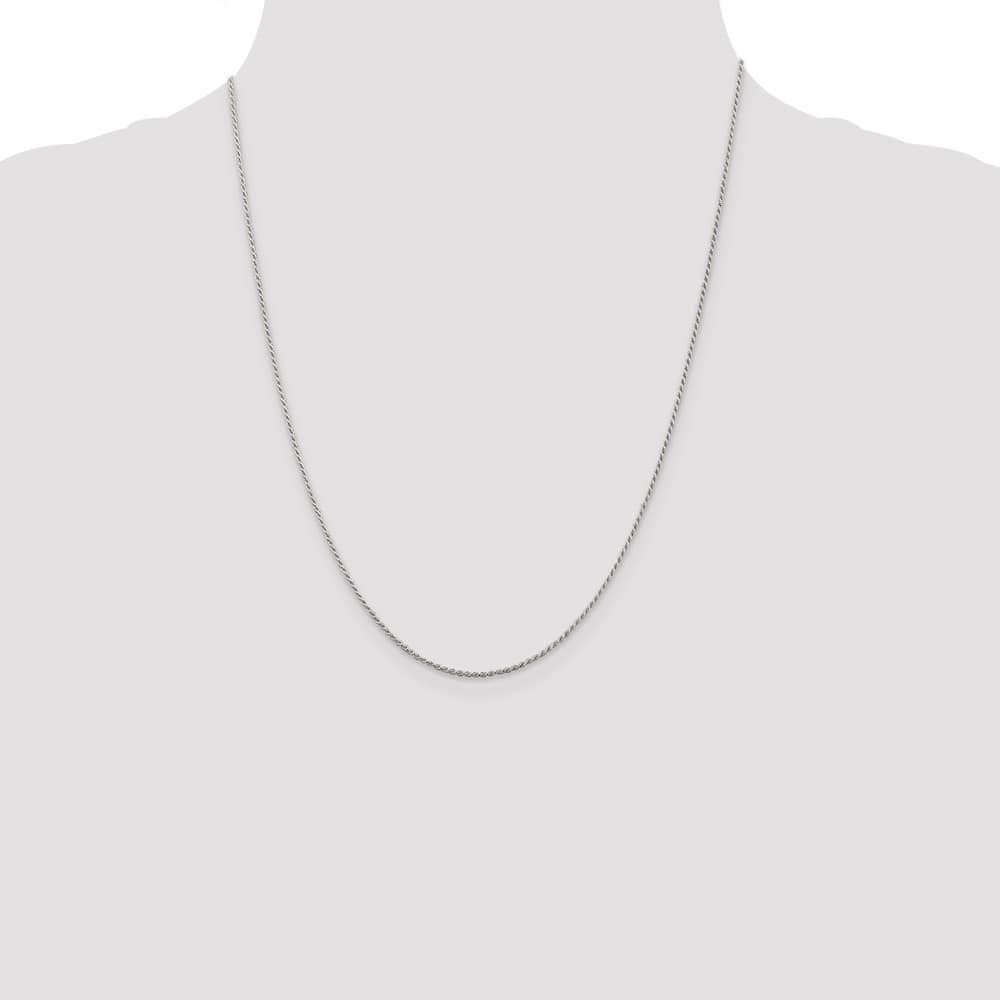 Sterling Silver 1.2mm D.C. Rope Chain Size 22