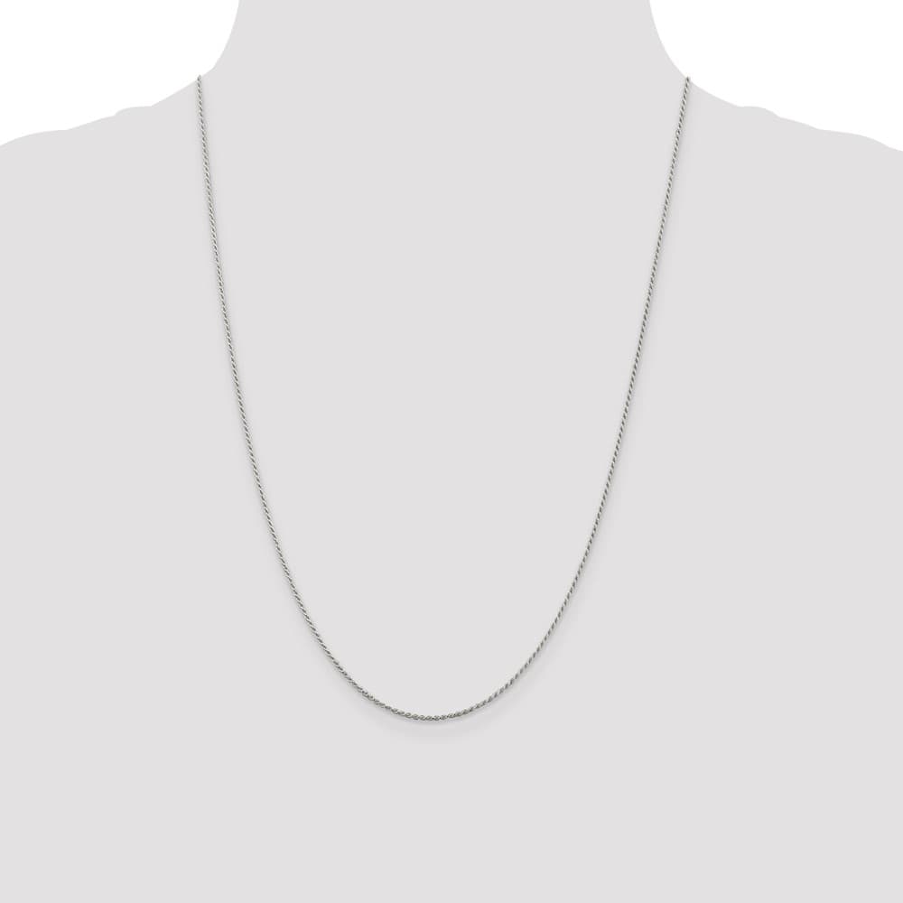 Sterling Silver 1.2mm D.C. Rope Chain Size 24