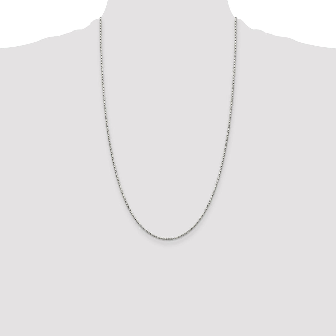 Sterling Silver 1.35mm 8 Sided Box Chain 26 Inch