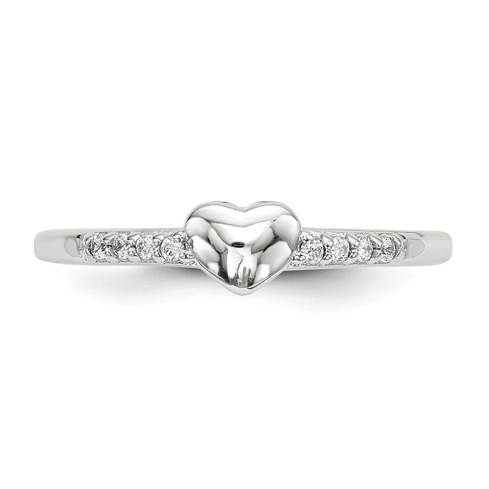 Sterling Silver 1.38 mm CZ Heart Ring