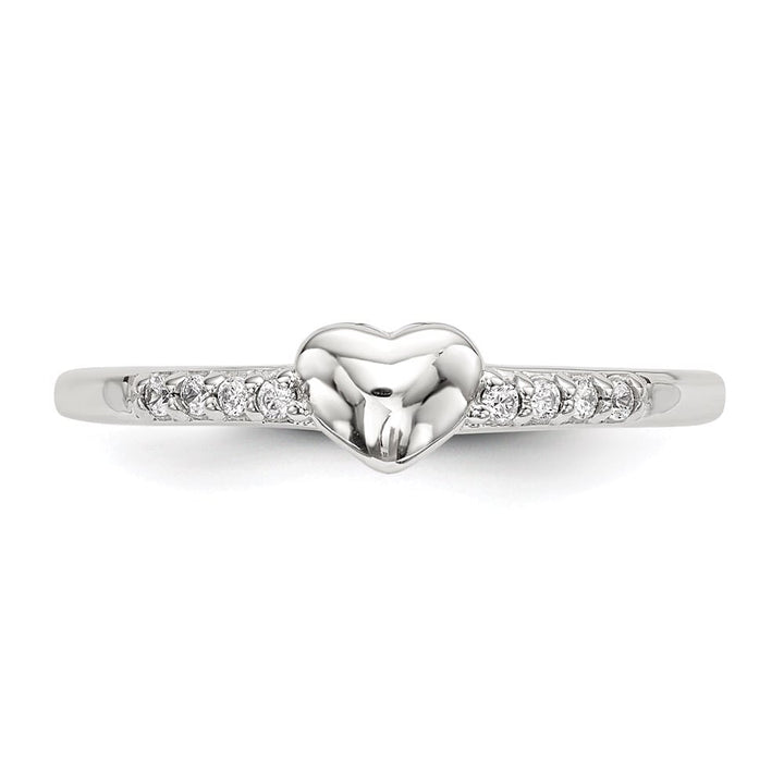 Sterling Silver 1.38 mm CZ Heart Ring