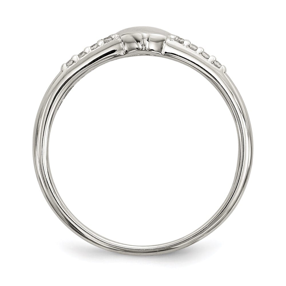 Sterling Silver 1.38 mm CZ Heart Ring