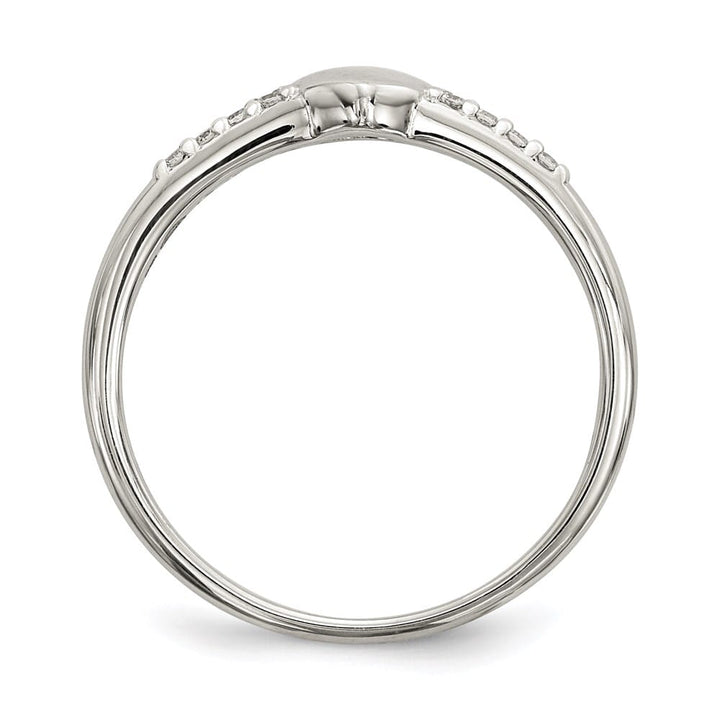 Sterling Silver 1.38 mm CZ Heart Ring