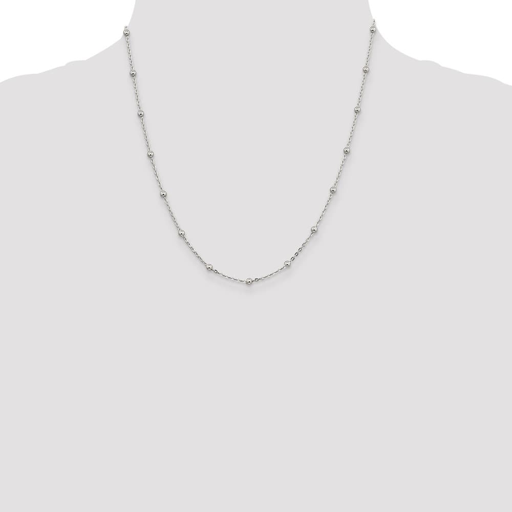 Sterling Silver 1.3mm Fancy Beaded Chain Size 20