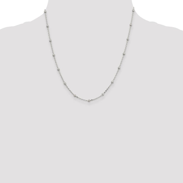 Sterling Silver 1.3mm Fancy Beaded Chain Size 20