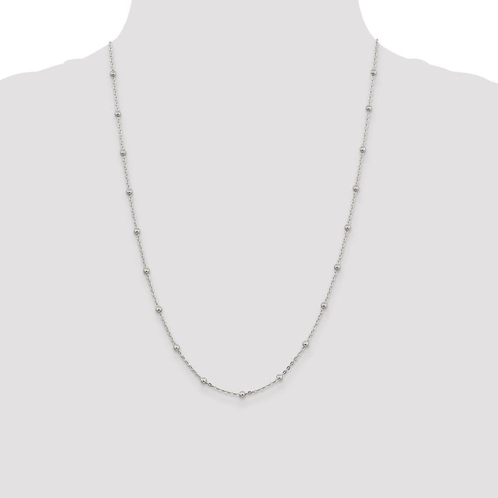 Sterling Silver 1.3mm Fancy Beaded Chain Size 24
