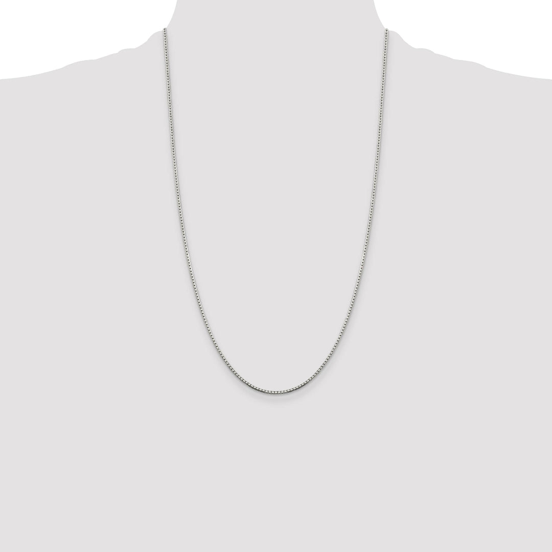 Sterling Silver 1.5mm 8 Sided Box Chain 26 Inch