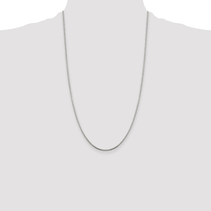 Sterling Silver 1.5mm 8 Sided Box Chain 26 Inch