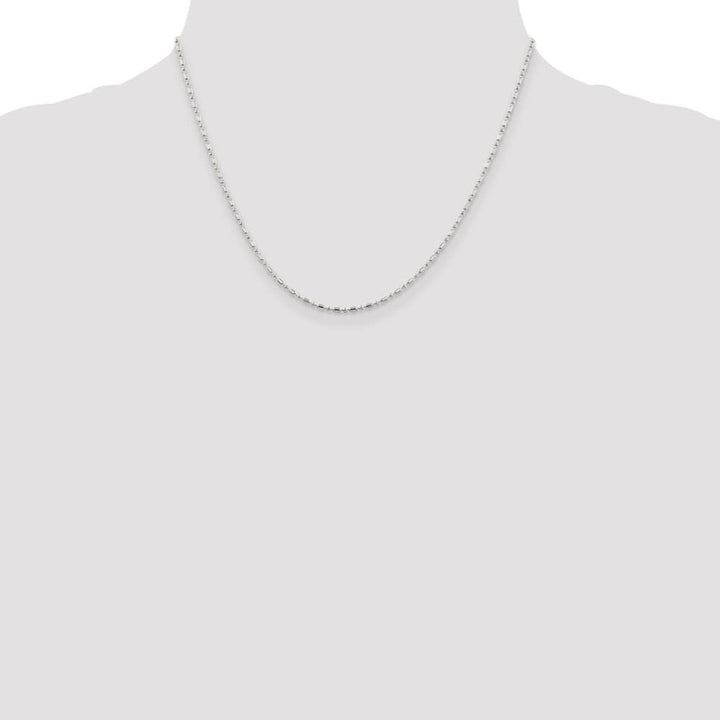 Sterling Silver 1.5mm Fancy Beaded Chain Size 18