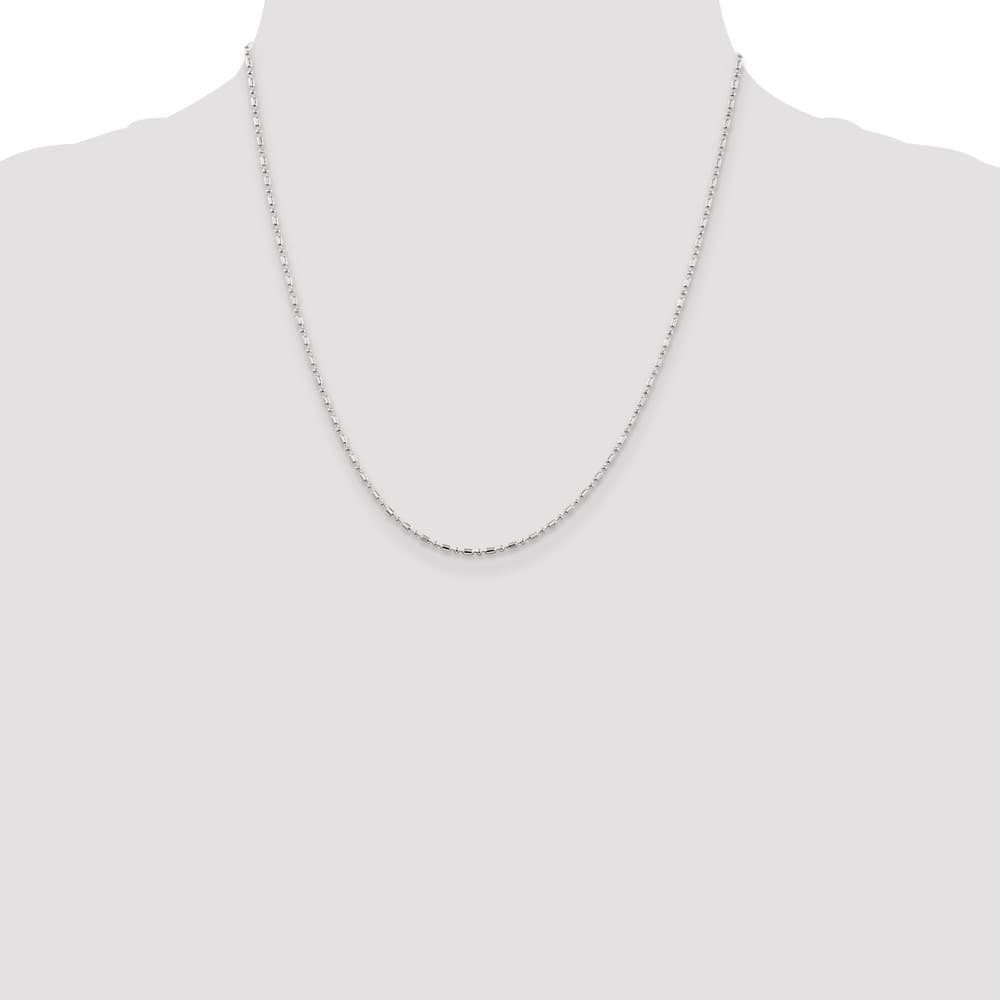 Sterling Silver 1.5mm Fancy Beaded Chain Size 20