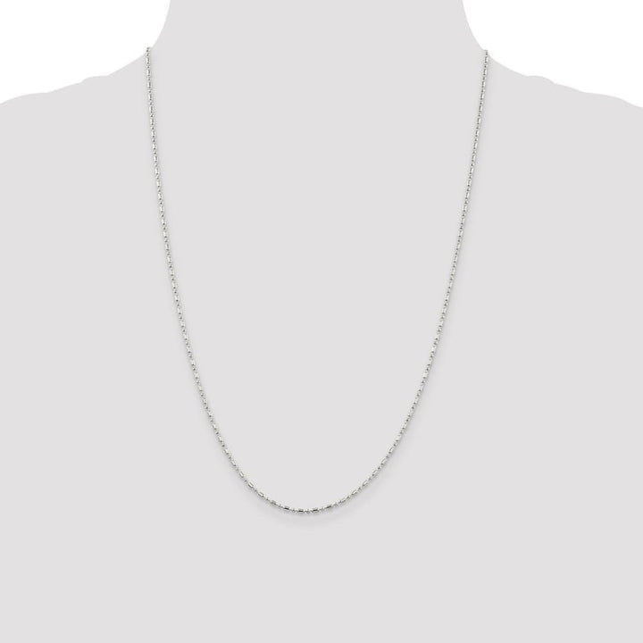 Sterling Silver 1.5mm Fancy Beaded Chain Size 24