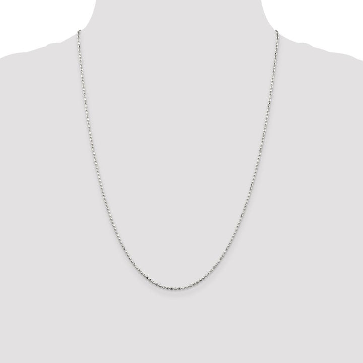 Sterling Silver 1.5mm Fancy Beaded Pendant Chain Size 24