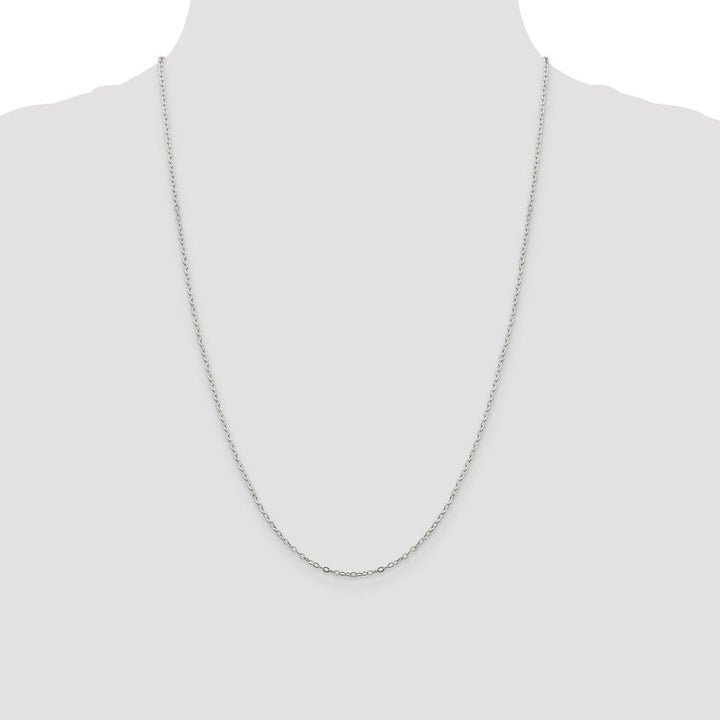 Sterling Silver 1.5mm Flat Open Oval Cable Chain Size 24