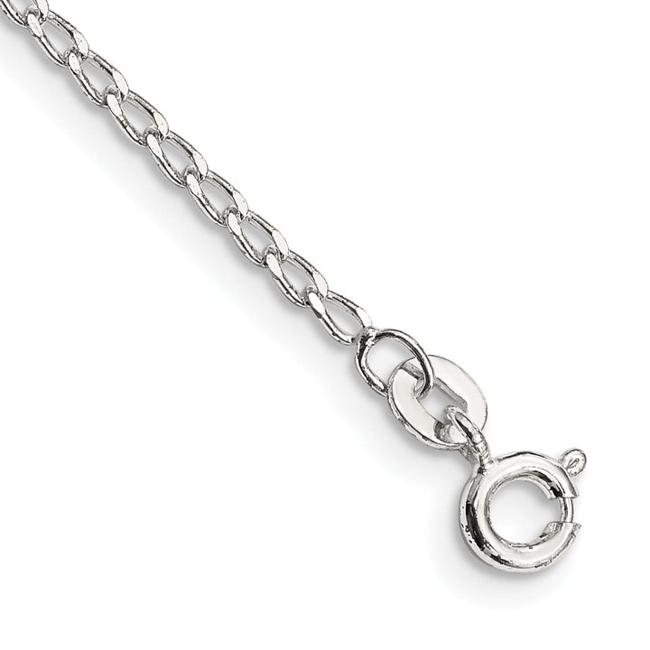 Sterling Silver 1.5mm Open Elongated Link Anklet