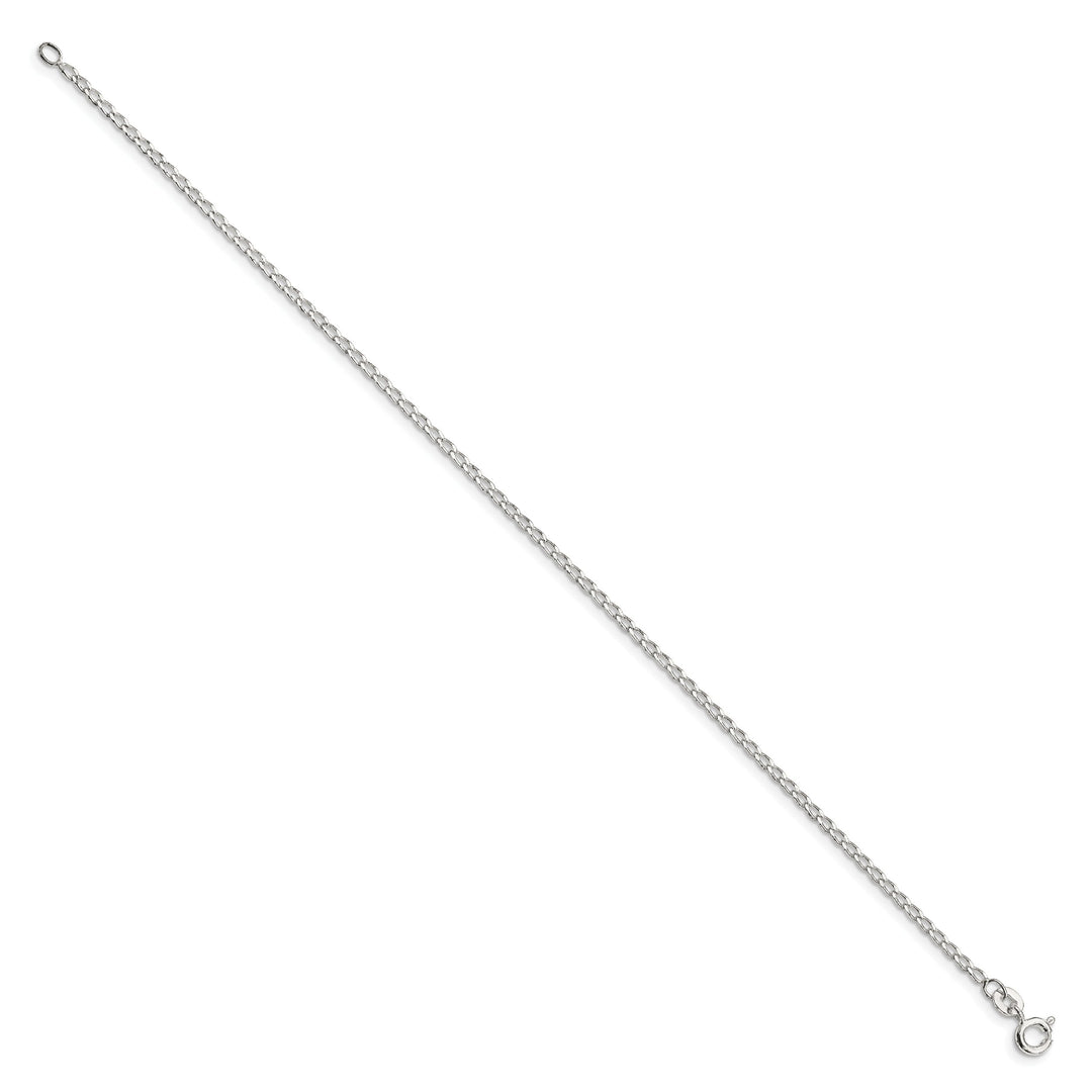 Sterling Silver 1.5mm Open Elongated Link Anklet