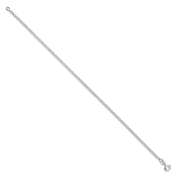 Sterling Silver 1.5mm Open Elongated Link Anklet