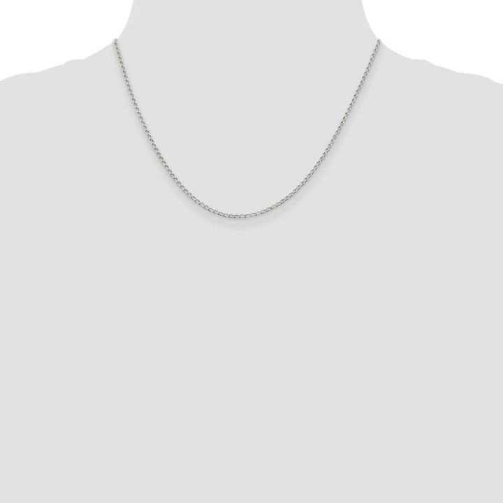 Sterling Silver 1.5mm Open Elongated Link Chain Size 18