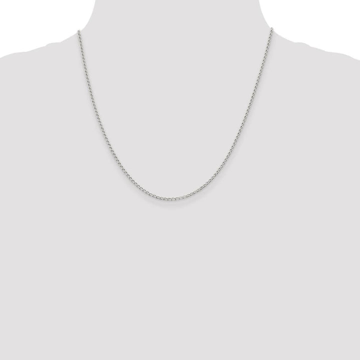 Sterling Silver 1.5mm Open Elongated Link Chain Size 20