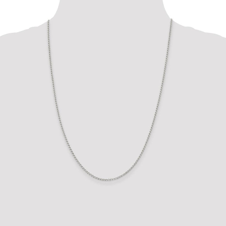 Sterling Silver 1.5mm Open Elongated Link Chain Size 24