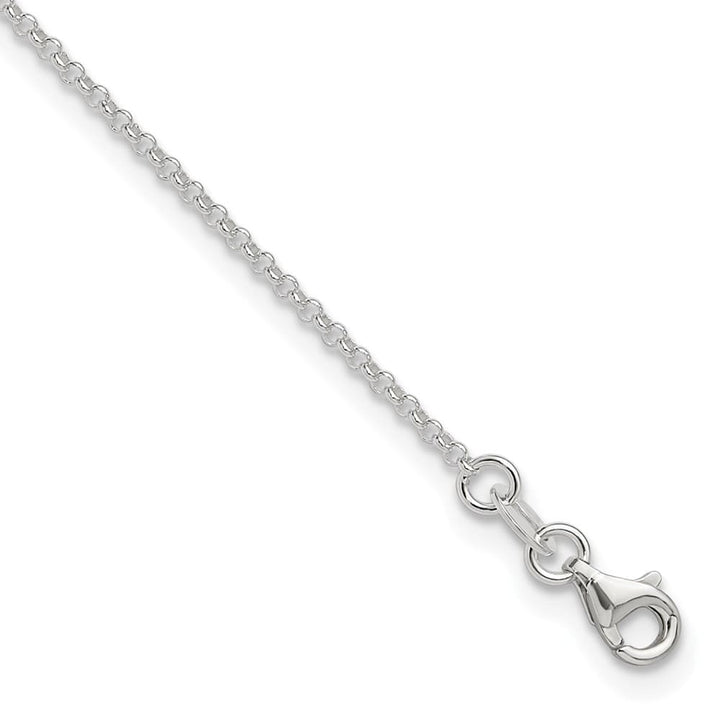 Sterling Silver 1.5mm Rolo Anklet — .925 sterling silver, 10 inches long, 1 inch extension, 1.5 mm wide, lobster clasp, 1.67 g