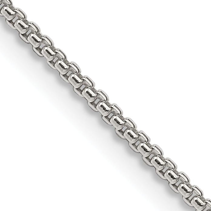 Sterling Silver 1.5mm Round Box Chain 26 Inch