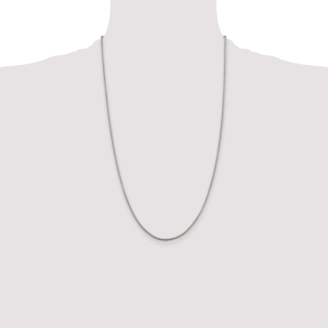Sterling Silver 1.5mm Round Box Chain 26 Inch