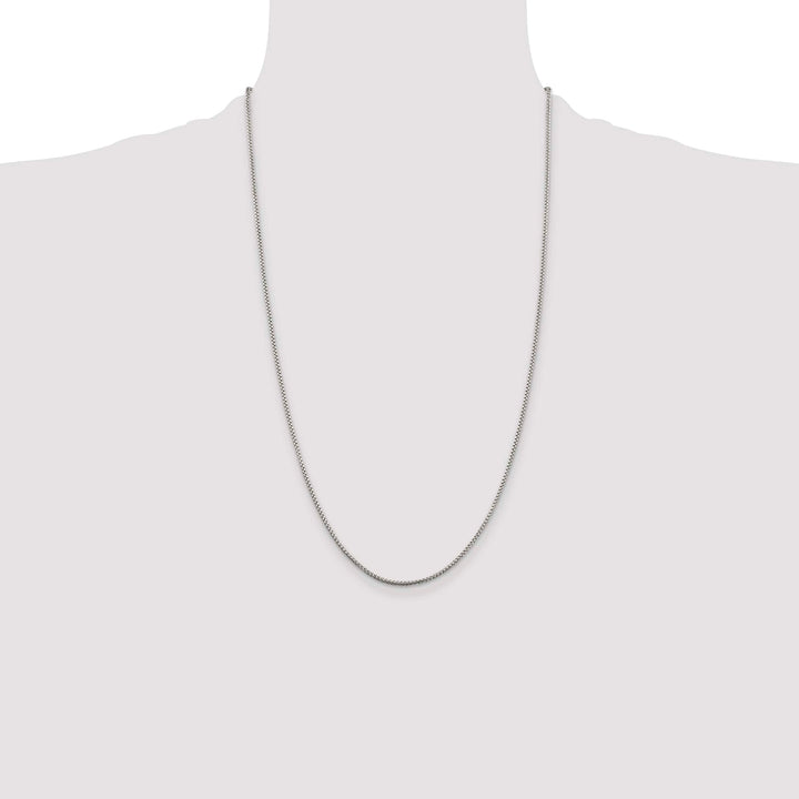 Sterling Silver 1.5mm Round Box Chain 26 Inch