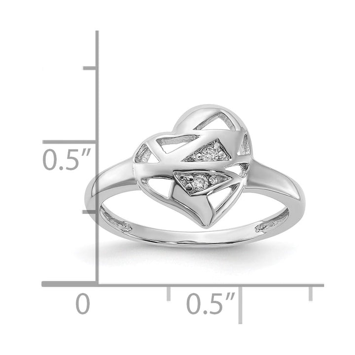 Sterling Silver 1.7 mm CZ Heart Ring