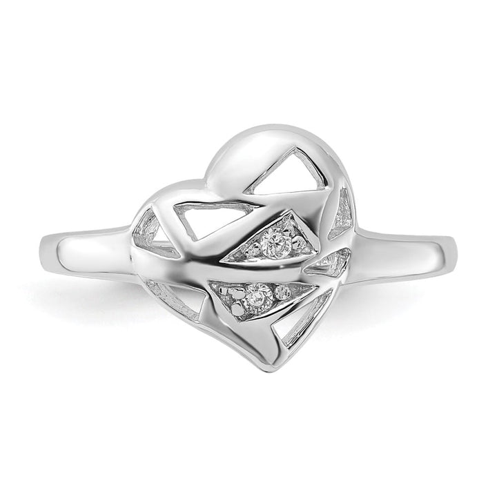 Sterling Silver 1.7 mm CZ Heart Ring