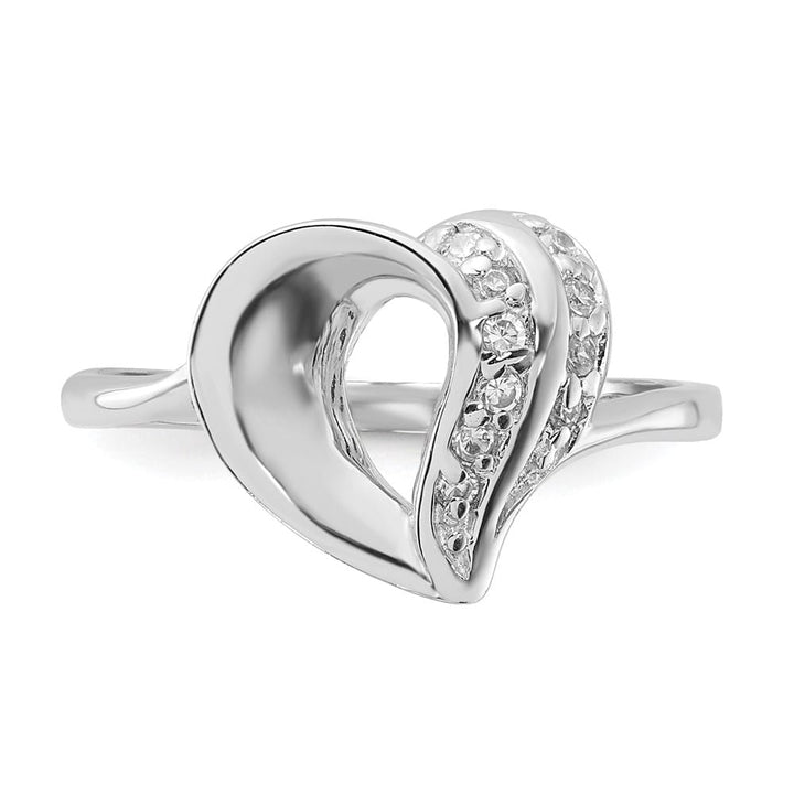 Sterling Silver 1.75 mm CZ Heart Ring Stock Size 6 Ring Are Refundable