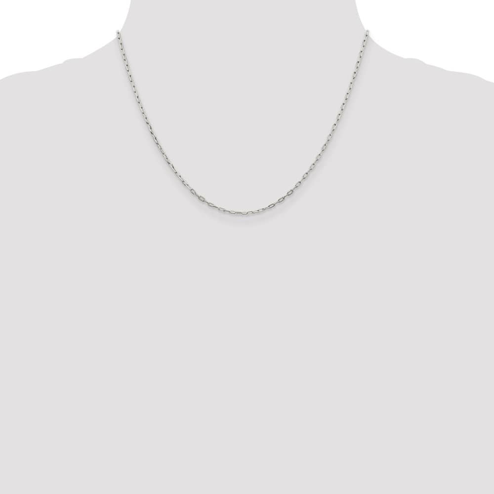 Sterling Silver 1.75mm Elongated Open Link Chain Size 18