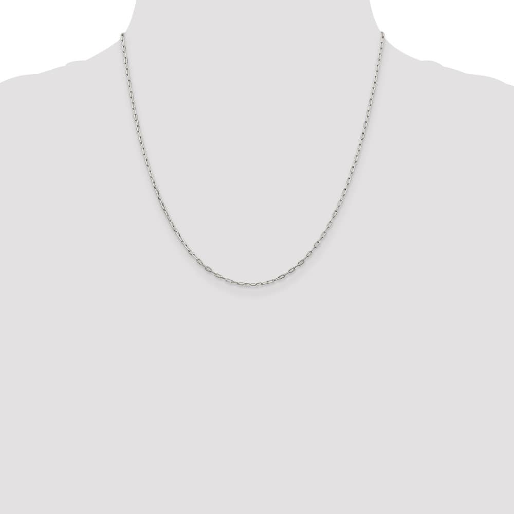 Sterling Silver 1.75mm Elongated Open Link Chain Size 20