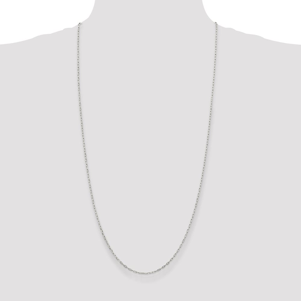 Sterling Silver 1.75mm Elongated Open Link Chain Size 30