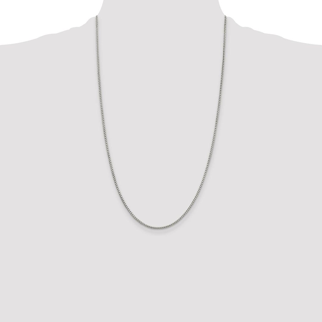Sterling Silver 1.75mm Round Box Chain 26 Inch