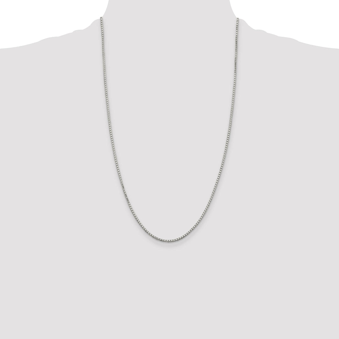 Sterling Silver 1.7mm 8 Sided Box Chain 26 Inch