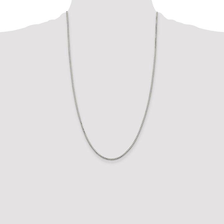 Sterling Silver 1.7mm 8 Sided Box Chain 26 Inch