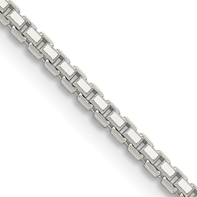 Sterling Silver 1.7mm 8 Sided Box Chain 26 Inch