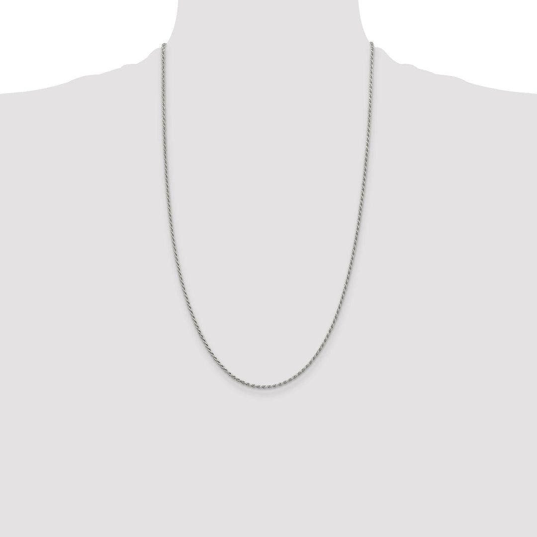 Sterling Silver 1.7mm D.C. Rope Chain