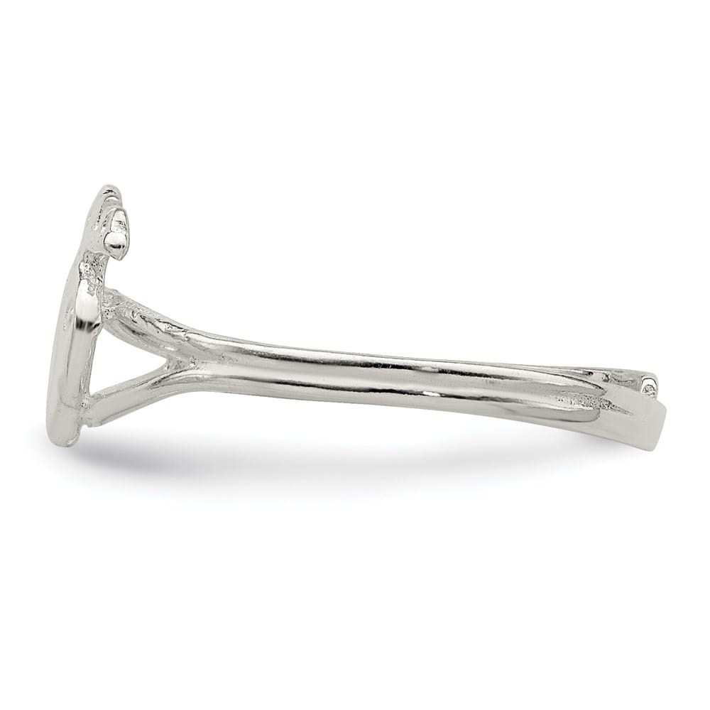 Sterling Silver 1 mm Heart Lock & Key Toe Ring