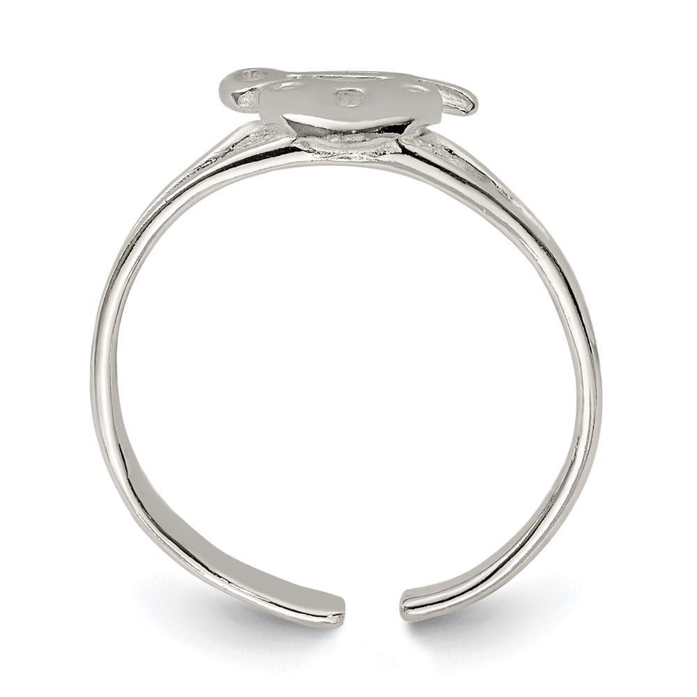 Sterling Silver 1 mm Heart Lock & Key Toe Ring