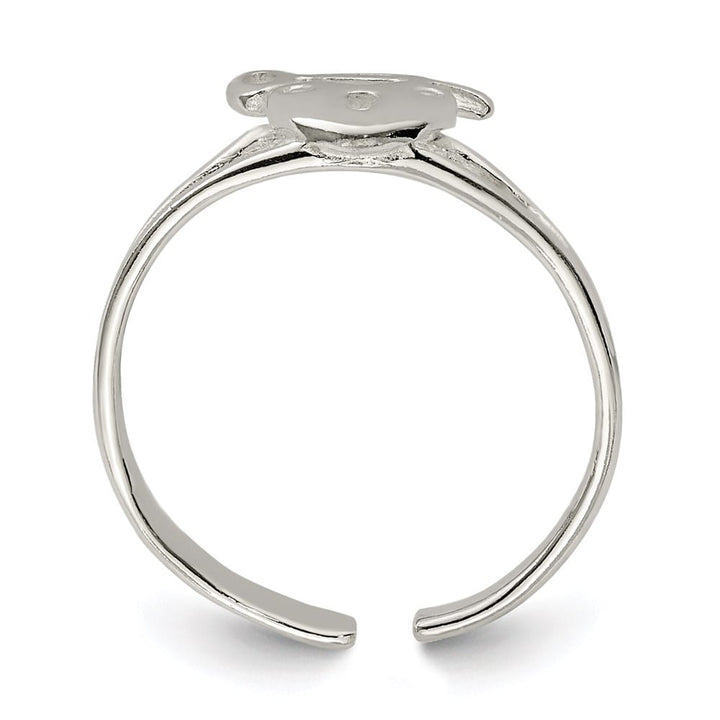 Sterling Silver 1 mm Heart Lock & Key Toe Ring