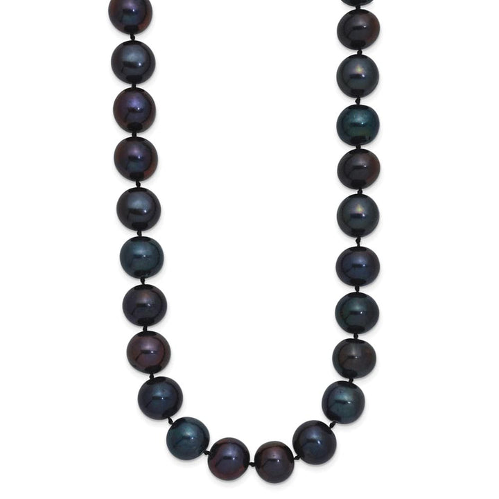 Sterling Silver 10-11mm Black Round Cultured Pearl 20 inch Necklace