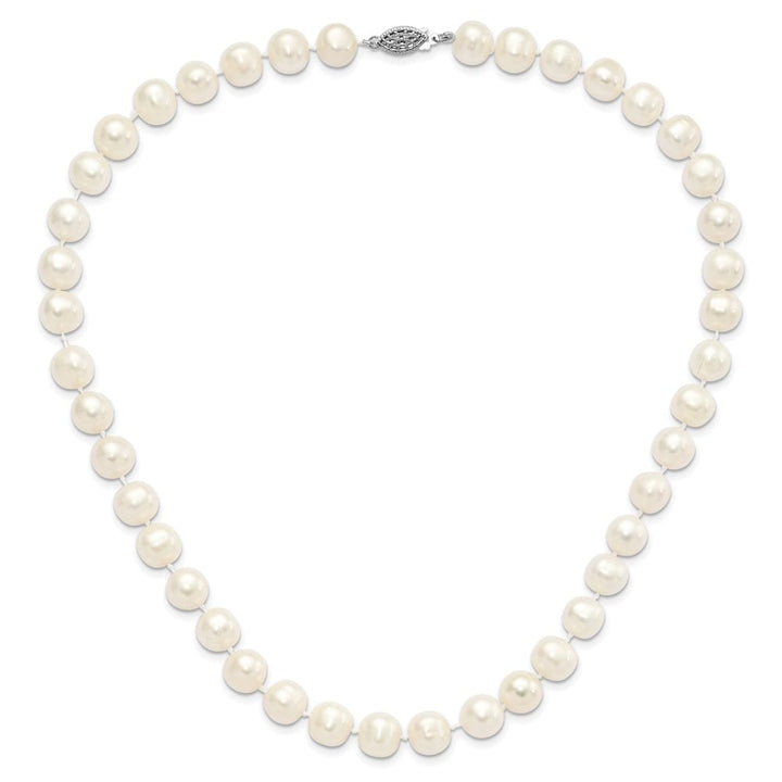Sterling Silver 10-11mm White Round Cultured Pearl 18 inch Necklace