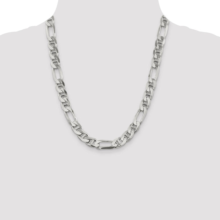 Sterling Silver 10.65mm Figaro Anchor Chain